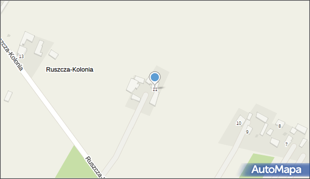 Ruszcza-Kolonia, Ruszcza-Kolonia, 11, mapa Ruszcza-Kolonia