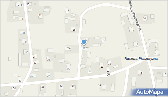 Ruszcza-Płaszczyzna, Ruszcza-Płaszczyzna, 18, mapa Ruszcza-Płaszczyzna