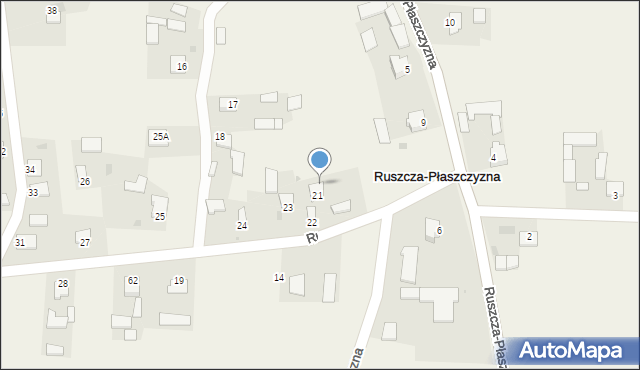 Ruszcza-Płaszczyzna, Ruszcza-Płaszczyzna, 21A, mapa Ruszcza-Płaszczyzna