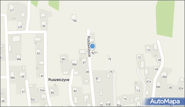 Ruszelczyce, Ruszelczyce, 79, mapa Ruszelczyce