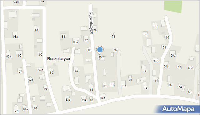 Ruszelczyce, Ruszelczyce, 80, mapa Ruszelczyce