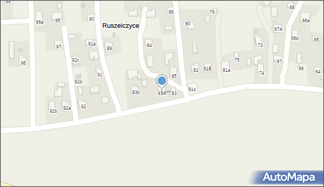 Ruszelczyce, Ruszelczyce, 83A, mapa Ruszelczyce