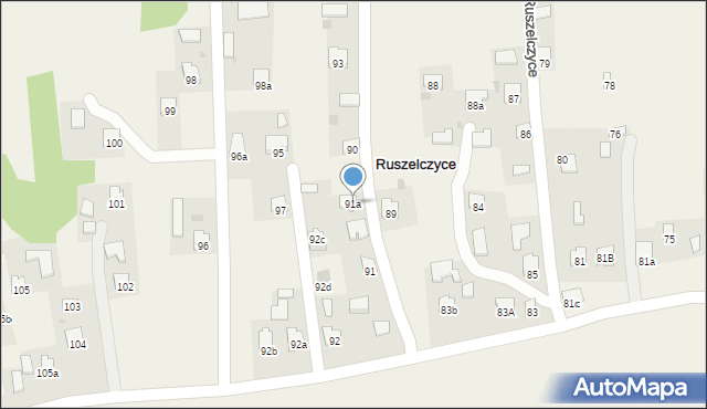 Ruszelczyce, Ruszelczyce, 91a, mapa Ruszelczyce