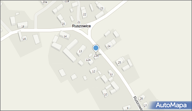 Ruszowice, Ruszowice, 13A, mapa Ruszowice