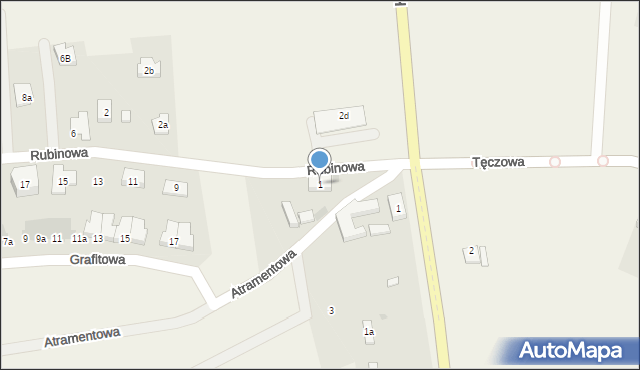 Ruszowice, Rubinowa, 1, mapa Ruszowice
