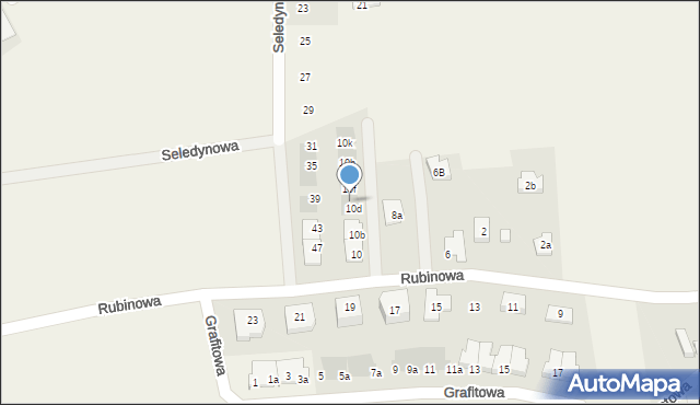 Ruszowice, Rubinowa, 10e, mapa Ruszowice