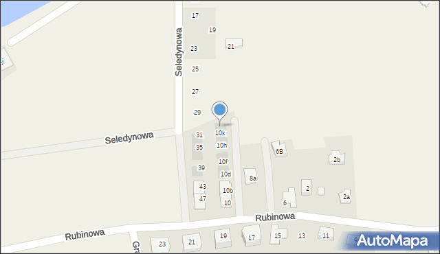 Ruszowice, Rubinowa, 10l, mapa Ruszowice