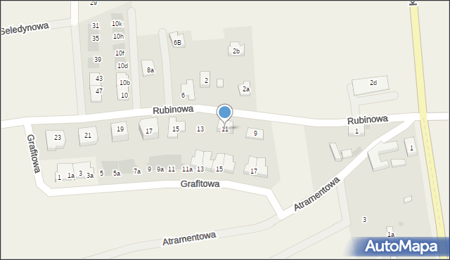 Ruszowice, Rubinowa, 11, mapa Ruszowice
