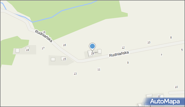 Rybna, Rudniańska, 14, mapa Rybna