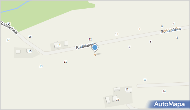 Rybna, Rudniańska, 9, mapa Rybna