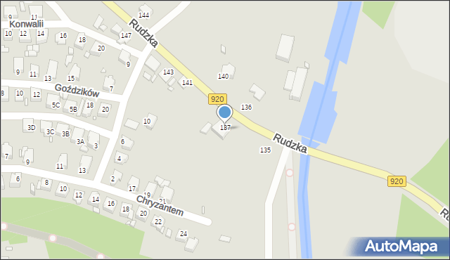 Rybnik, Rudzka, 137, mapa Rybnika