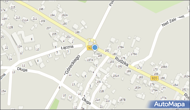 Rybnik, Rudzka, 197, mapa Rybnika