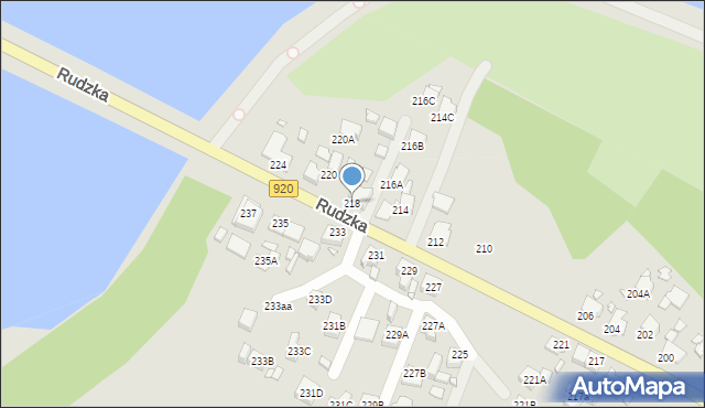 Rybnik, Rudzka, 218, mapa Rybnika