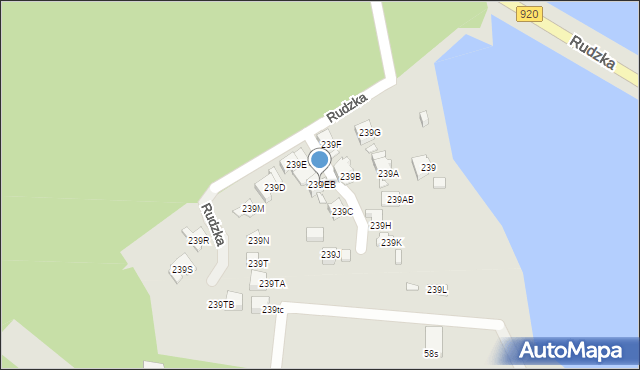 Rybnik, Rudzka, 239EB, mapa Rybnika