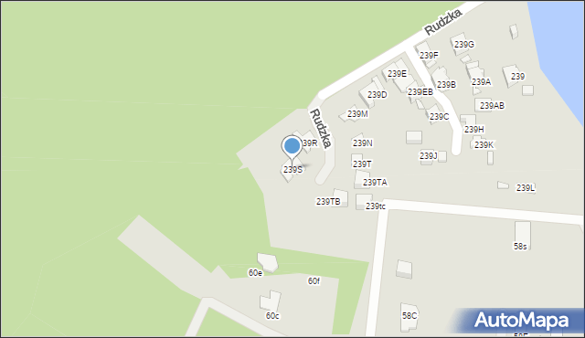 Rybnik, Rudzka, 239S, mapa Rybnika