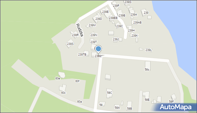 Rybnik, Rudzka, 239tc, mapa Rybnika