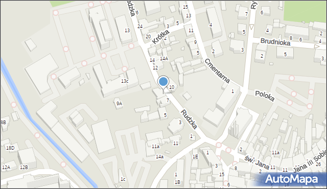 Rybnik, Rudzka, 9, mapa Rybnika
