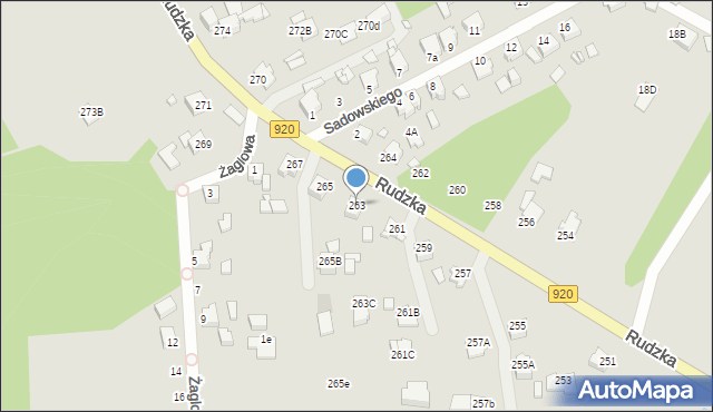 Rybnik, Rudzka, 263, mapa Rybnika