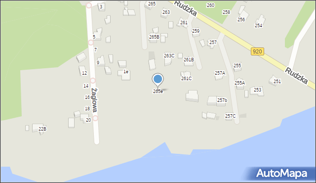 Rybnik, Rudzka, 265e, mapa Rybnika