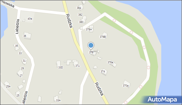 Rybnik, Rudzka, 376, mapa Rybnika