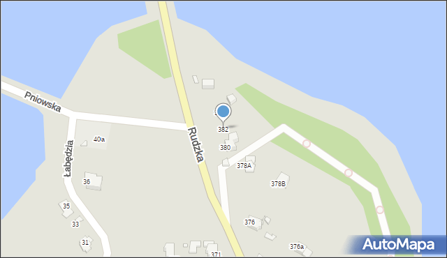 Rybnik, Rudzka, 382, mapa Rybnika