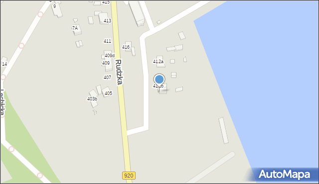 Rybnik, Rudzka, 414b, mapa Rybnika