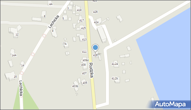 Rybnik, Rudzka, 416, mapa Rybnika