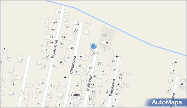 Sadków, Rubinowa, 17, mapa Sadków