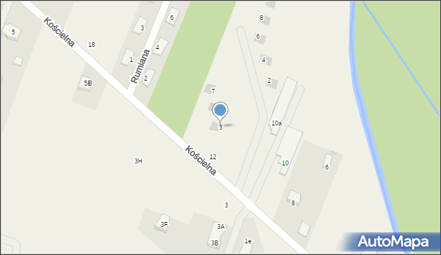 Skrzeszew, Rumiana, 3, mapa Skrzeszew