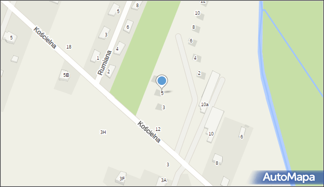 Skrzeszew, Rumiana, 5, mapa Skrzeszew