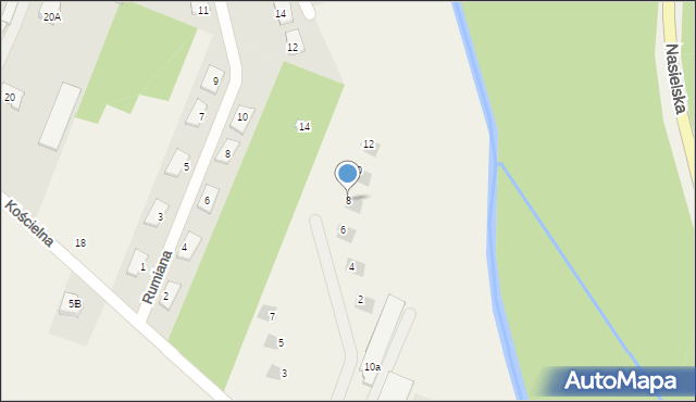 Skrzeszew, Rumiana, 8, mapa Skrzeszew