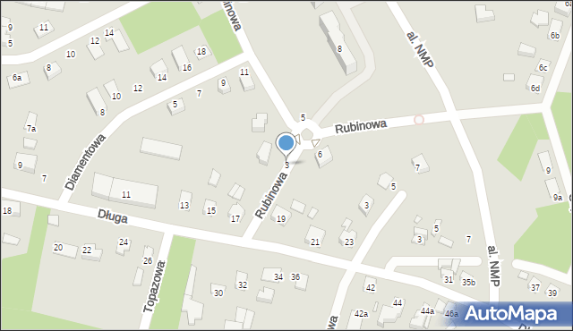 Starachowice, Rubinowa, 3, mapa Starachowic