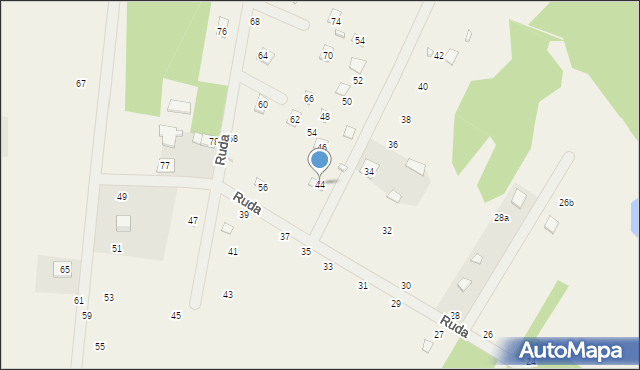 Starowola, Ruda, 44, mapa Starowola