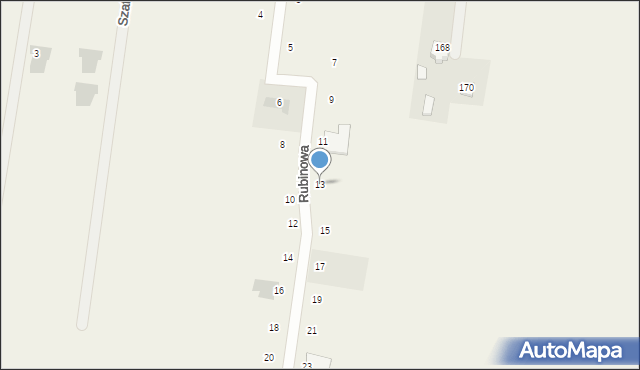 Stok Lacki, Rubinowa, 13, mapa Stok Lacki