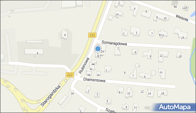 Straszyn, Rubinowa, 6, mapa Straszyn