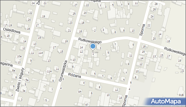 Swarzędz, Rutkowskiego Jana, prof., 1, mapa Swarzędz