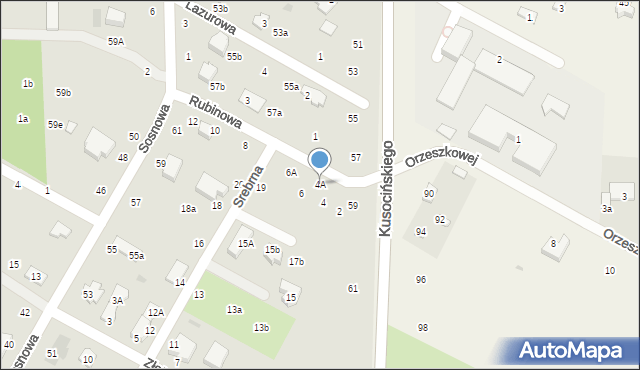 Świdnik, Rubinowa, 4A, mapa Świdnika