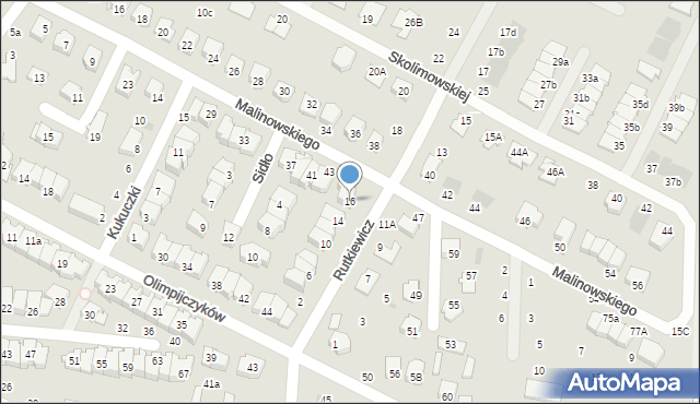 Świdnik, Rutkiewicz Wandy, 16, mapa Świdnika