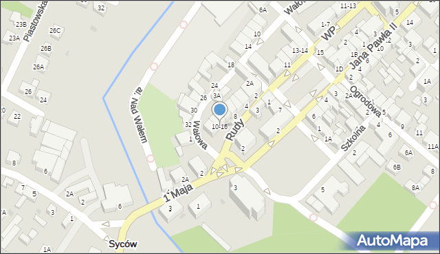 Syców, Rudy Wincentego, ks., 10-16, mapa Syców