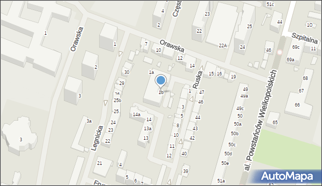 Szczecin, Ruska, 1b, mapa Szczecina