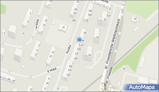 Szczecin, Ruska, 34, mapa Szczecina