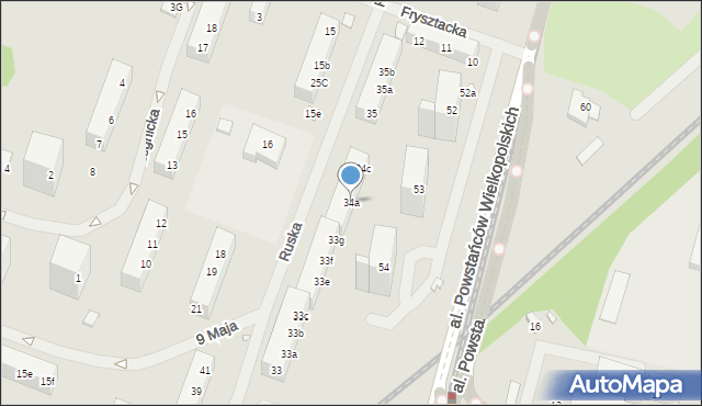 Szczecin, Ruska, 34a, mapa Szczecina