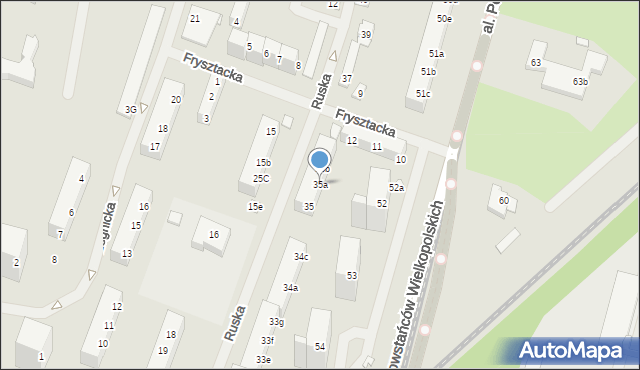Szczecin, Ruska, 35a, mapa Szczecina