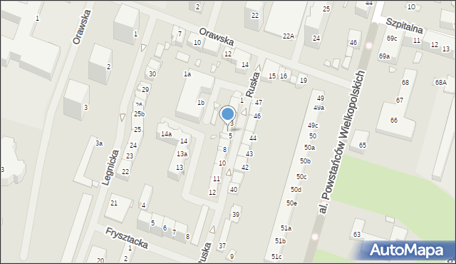 Szczecin, Ruska, 4, mapa Szczecina