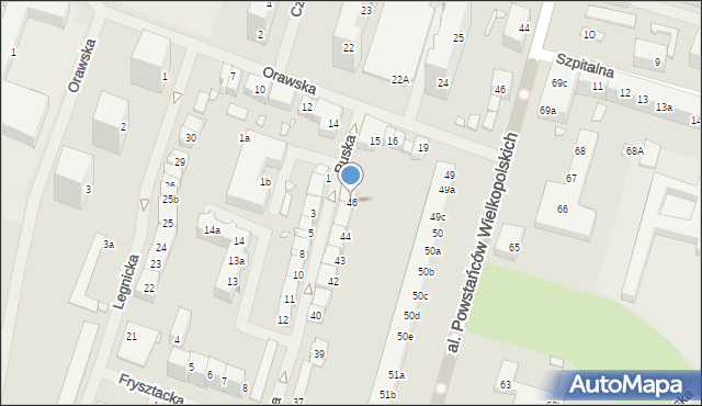 Szczecin, Ruska, 46, mapa Szczecina