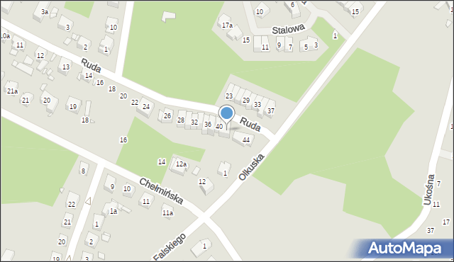 Szczecin, Ruda, 42, mapa Szczecina