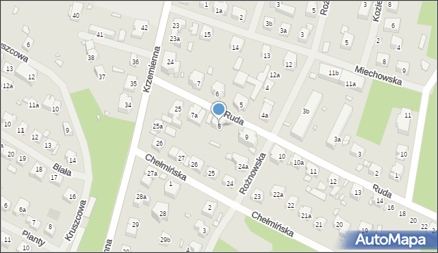 Szczecin, Ruda, 8, mapa Szczecina