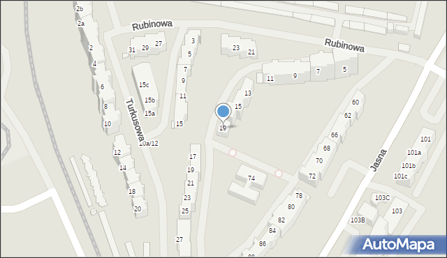 Szczecin, Rubinowa, 19, mapa Szczecina