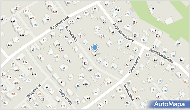 Szczecin, Rumuńska, 4, mapa Szczecina