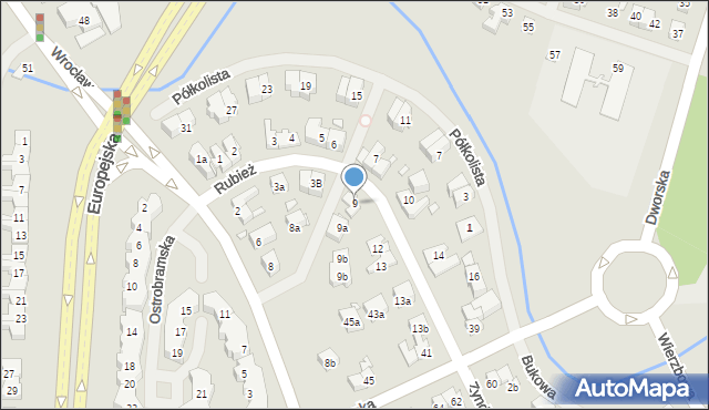 Szczecin, Rubież, 9, mapa Szczecina